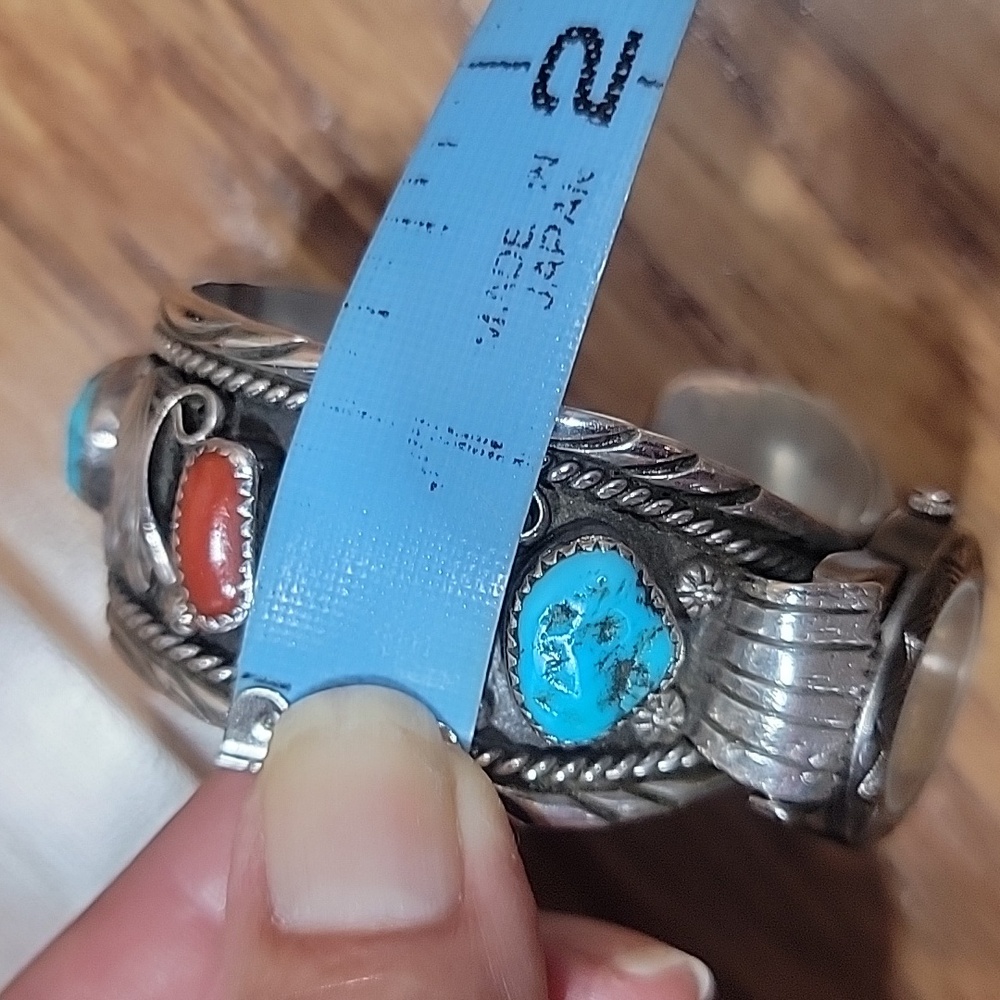 1950's Rare Navajo Sidewinder Cuff Bracelet Watch - Picture 12 of 16